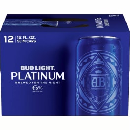 Bud Light Platinum Beer - 12 cans / 12oz
