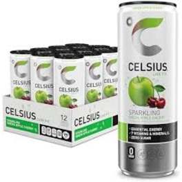 Celsius 12 Pack Cans Sparkling Green Apple Cherry