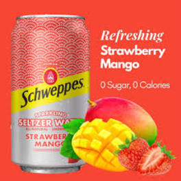 Schweppes Strawberry Mango Seltzer 12pack Cans