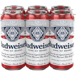 Budweiser Lager - 6 cans / 16oz
