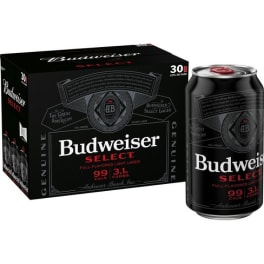 Budweiser Select Lager - 30 cans / 12oz