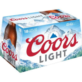 Coors Light Beer - 18 bottles / 12oz