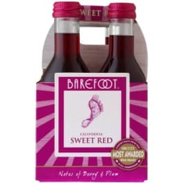 Barefoot Sweet Red Blend - 4 bottles / 187mL