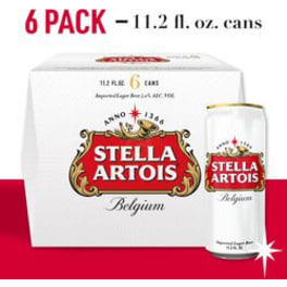 Stella Artois cans 6pack 12oz