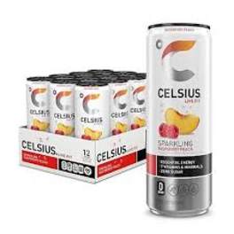 Celsius 12 Pack Cans Sparkling Raspberry Peach