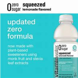Vitamin Water Zero Sugar Squeezed 12 Pack Bottle