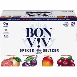 BON V!V Spiked Seltzer Variety Pack - 24 cans / 12oz