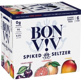 BON V!V Spiked Seltzer Variety Pack - 6 cans / 12oz