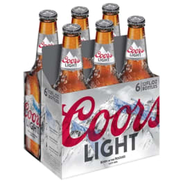 Coors Light Lager Beer - 6 bottles / 12oz