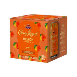 Crown Royal Peach Tea Canadian Whiskey Cocktail - 4 cans / 12oz