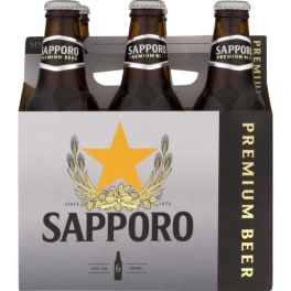 Sapporo Premium Beer - 6x 12oz Bottles