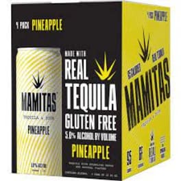 Mamitas Pineapple Tequila & Soda - 4 cans / 12oz