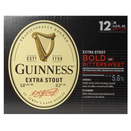 Guinness Extra Stout 12 pack Bottles