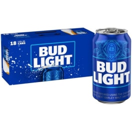 Bud Light Beer - 18 cans / 12oz