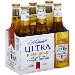 Michelob Ultra Pure Gold 6 pack bottle