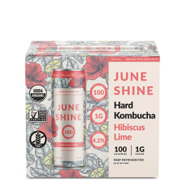 Juneshine Hard Kombucha Hibiscus Lime 6 pack can