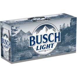 Busch Light Beer - 18 cans / 12oz