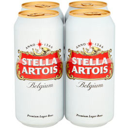 Stella Artois Belgian Pilsner - 4 cans / 440mL