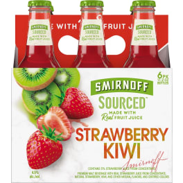 Smirnoff Sourced Kiwi Strawberry Seltzer - 6 bottles / 11.2oz