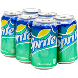 Sprite Lemon Lime Soda - 6 cans / 12oz