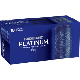 Bud Light Platinum - 18 pack can 12oz