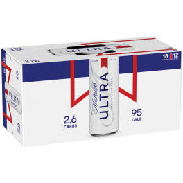 Michelob Ultra Light Beer - 18 cans / 12oz