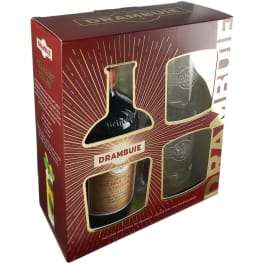 Drambuie The Isle of Skye Liqueur Bottle with 2 Glasses Gift Set (750 ml)