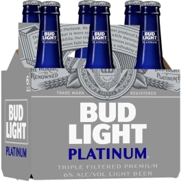 Bud Light Platinum Beer - 6 bottles / 12oz
