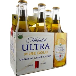 Michelob Ultra Pure Gold Light Beer - 6 bottles /12oz
