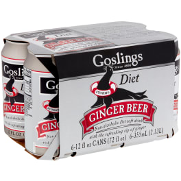 Goslings Diet Ginger Beer - 6 cans / 12oz