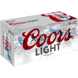 Coors Light Beer - 18 cans / 12oz