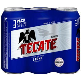 Tecate Light 3 pack 3 pack cans
