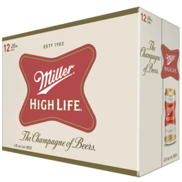 Miller High Life Beer - 12 cans / 12oz