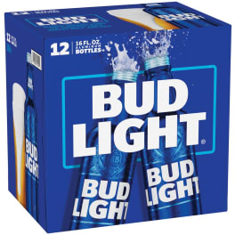 Bud Light Beer - 12 bottles / 16oz