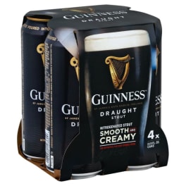 Guinness Draught Smooth & Creamy - 4 pack can / 16oz