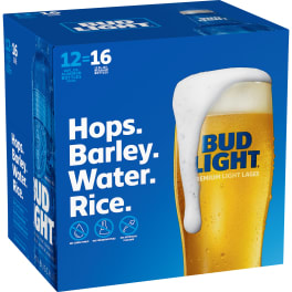 BUDLIGHT ALUMINUM 16OZ 12-PK