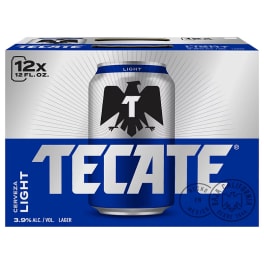 Tecate Light Beer - 12 cans / 12oz