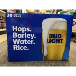 BUD LIGHT - 30PK CAN - 12 OZ