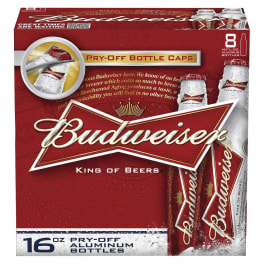 Budweiser 8pk 16oz aluminum bottles