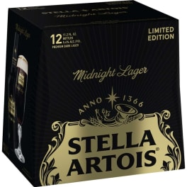 Stella Midnight Lager - 12 pack bottle 12oz