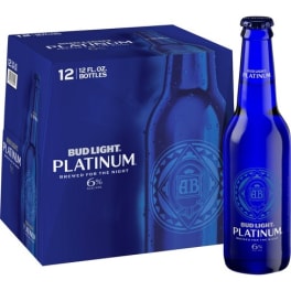 Bud Light Platinum Beer - 12 bottles / 12oz