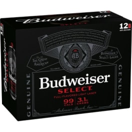Budweiser Select Lager - 12 cans / 12oz