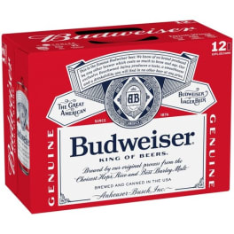 Budweiser Lager - 12 cans / 12oz