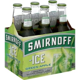 Smirnoff Ice Green Apple Flavored Malt Beverage - 6 bottles / 11.2oz