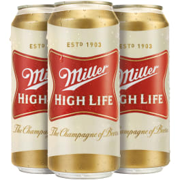 Miller High Life American Lager Beer 4 Pack Can