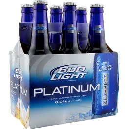 Bud Light Platinum 6 pack 6 pack bottles
