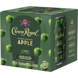 Crown Royal With Apple Flavored Whiskey - 4 cans / 12oz