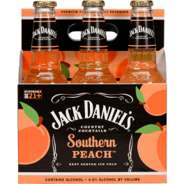 Jack Daniel's Country Cocktails Southern Peach Seltzer - 6 bottles / 10oz