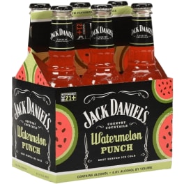 Jack Daniel's Country Cocktails Watermelon Punch Seltzer - 6 bottles / 10oz