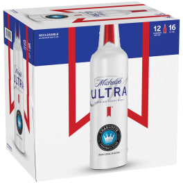 Michelob Ultra Light Beer - 12 bottles / 16oz